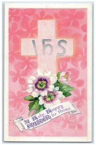 c1910's Easter Holy Cross Flowers Embossed Dartmouth Halifax Co. NS Postcard