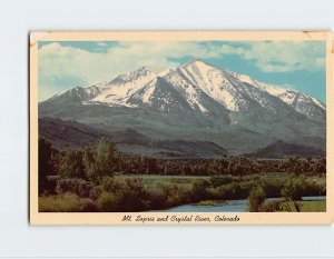 Postcard Mt. Sopris and Crystal River, Colorado