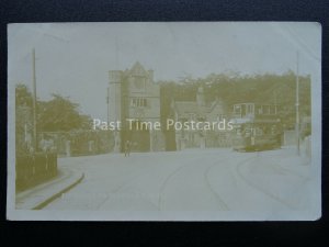 Greater Manchester ENTRANCE TO WORSLEY HALL showing No.72 TRAM c1913 RP Postcard