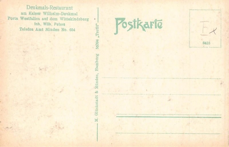A178 Germany Porta Westfalica Denkmals Restaurant Wittekindsberg postcard