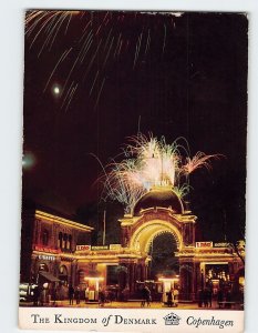 Postcard Tivoli Main Entrance By Night, Copenhagen, Denmark