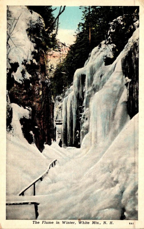 New Hampshire White Mountains The Flume In Winter 1939