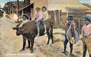 Riding the cow Black 1909 PU Missing Stamp 