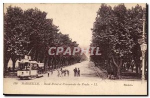 Old Postcard Marseille roundabout and Prado Promenade