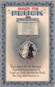Comic Humor Romance Award for Pluck Luck Wedding Medal postcard B919
