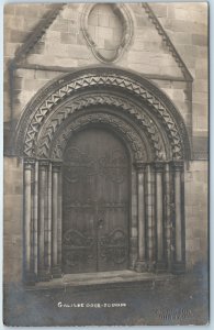 c1910s Durham, England RPPC Galilee Door Cathedral Norman Romanesque Hinges A361
