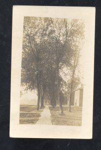 RPPC COLLEGE SPRINGS IOWA SCHOOL HOUSE SIDEWALK REAL PHOTO POSTCARD