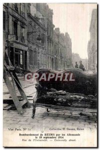 Old Postcard Bombing of Reims by the German Army 19 September 1914