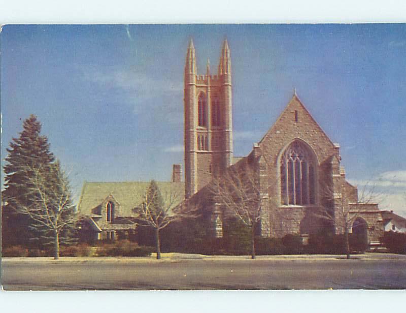 Unused 1950's CHURCH SCENE Colorado Springs CO p3534