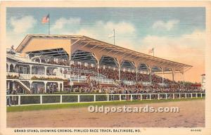 Grand Stand, showing Crowds, Pimlico Race Track Baltimore, Maryland, MD, USA ...