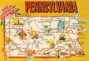 Map of Pennsylvania the Keystone State