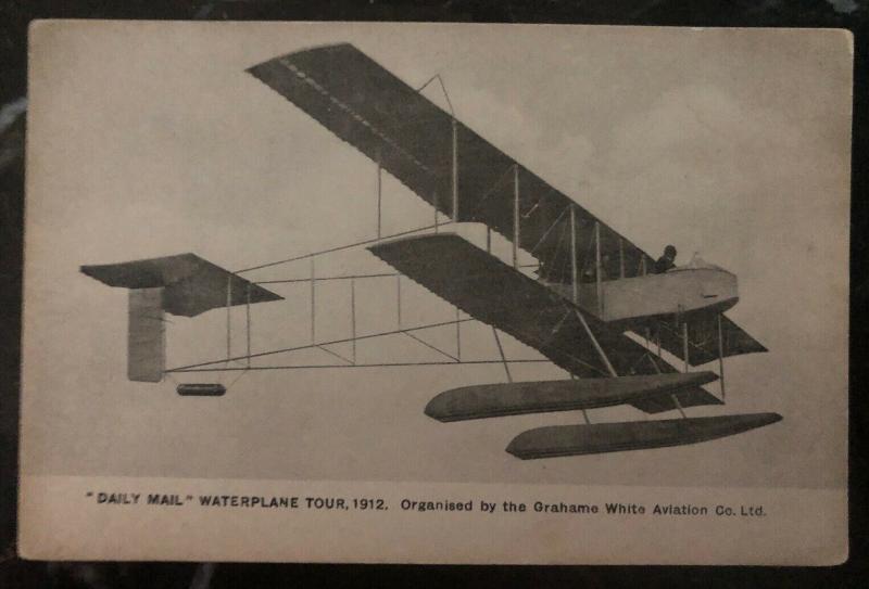 Mint Aviation Postcard RPPC Daily Mail Water plane Tour 1912 Grahame White