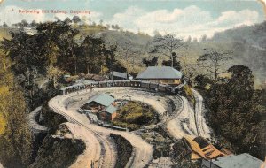 DARJEELING HILL RAILWAY TRAIN DEPOT INDIA POSTCARD (c. 1910)