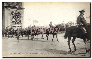 Old Postcard The Holidays Of Victory 14 July 1919 Le Marechal Army Douglas