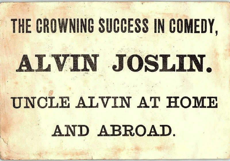 Lot Of 5 1880's Chas. L. Davis Vaudeville Play Uncle Alvin Joslin P146 