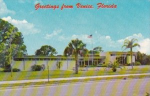 Florida Greetings From Venice Showing Municipal Office Building