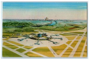 c1950's Greater Cincinnati Airport Aerial View Air Plane Tower Ohio OH Postcard
