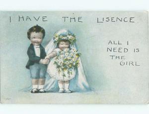 Pre-Linen Bridal BOY AND GIRL HAVING WEDDING AC2196