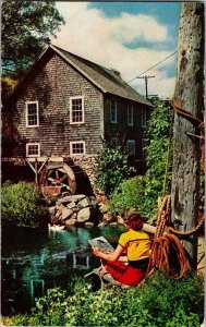 Postcard The Old Grist Mill Brewster Cape Cod Massachusetts KB5