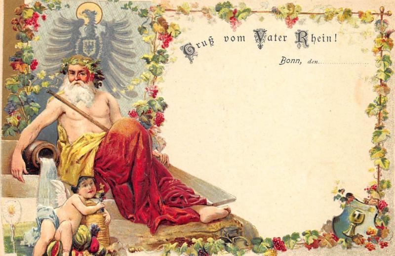 Gruss von Vater Rhein Beautiful Embossed Pioneer Postcard
