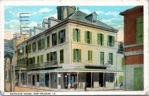 Postcard LA - Napoleon House, New Orleans 1928 slogan cancel