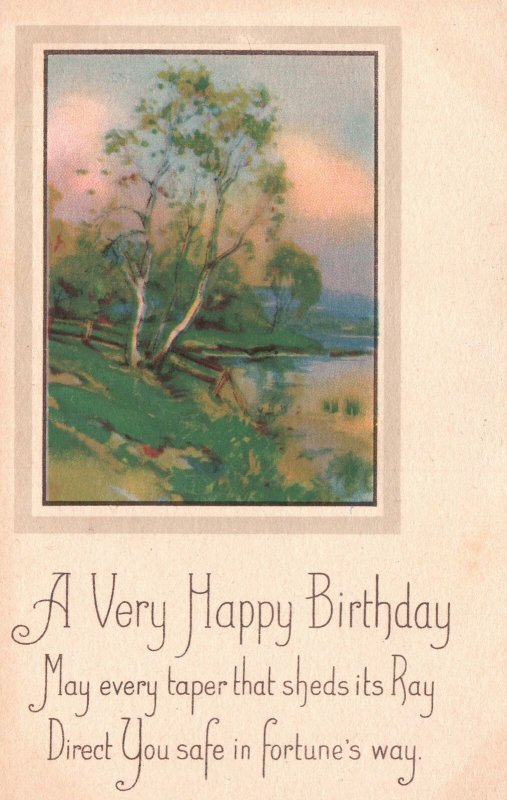 Vintage Postcard 1900's A Very Happy Birthday Greetings Card Nature ...