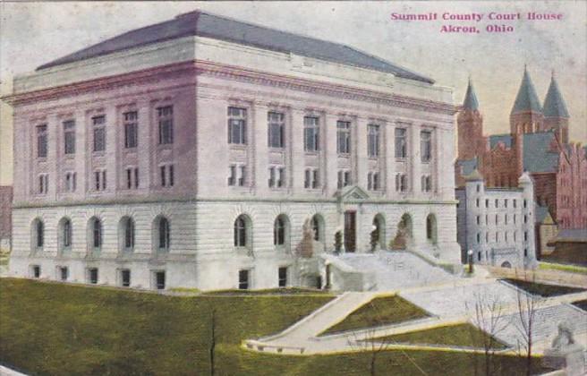 Ohio Akron Summit County Court House 1909