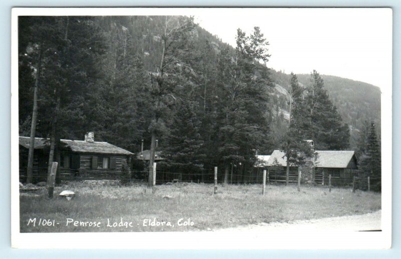 RPPC ELDORA, CO Colorado PENROSE LODGE  c1950s  Roadside Boulder County Postcard