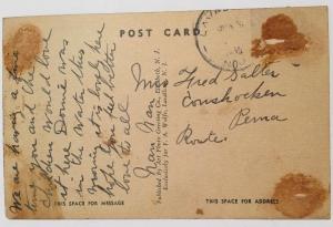 Postcard New Jersey Lavallette Beachfront RPPC 1934 Boardwalk Houses Swimsuits