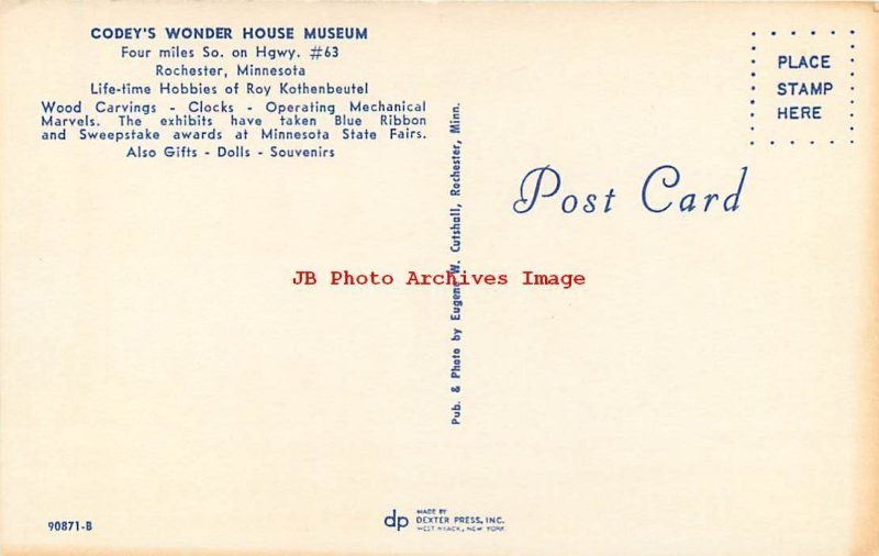 MN, Rochester, Minnesota, Codey's Wonder House Museum, Dexter Press No 90871-B