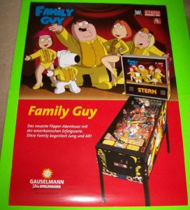 Family Guy Pinball POSTER Original 33 X 23 Large Wall Poster Cartoon Art