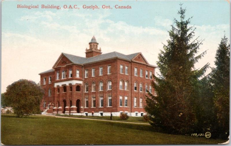 Biological Building OAC Guelph Ontario ON Agricultural College Postcard E15 