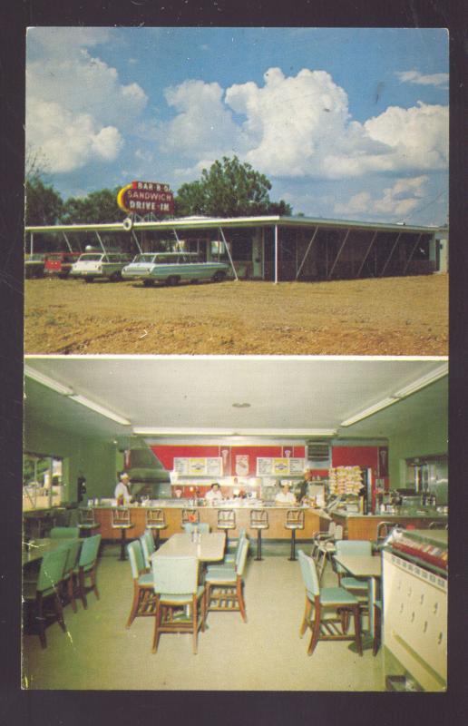 OSAGE BEACH MISSOURI BAR-B-Q SANDWICH DRIVE-IN RESTAURANT OLD CARS POSTCARD MO.