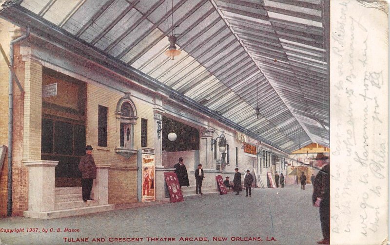 Tulane Crescent Theater Arcade New Orleans Louisiana 1910c postcard 