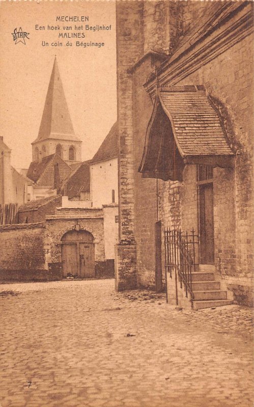 A661 Belgium Mechelen Malines Un Coin du Beguinage vintage postcard