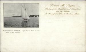 Marblehead MA Harbor Lighthouse Point c1900 Postcard