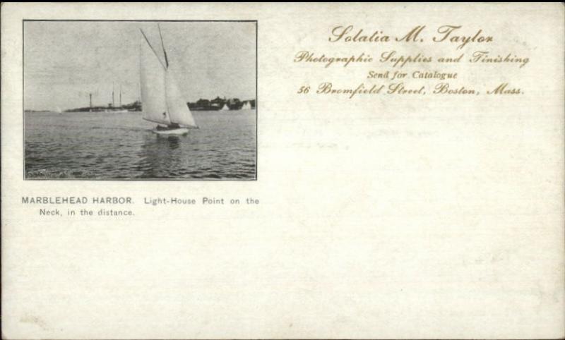 Marblehead MA Harbor Lighthouse Point c1900 Postcard