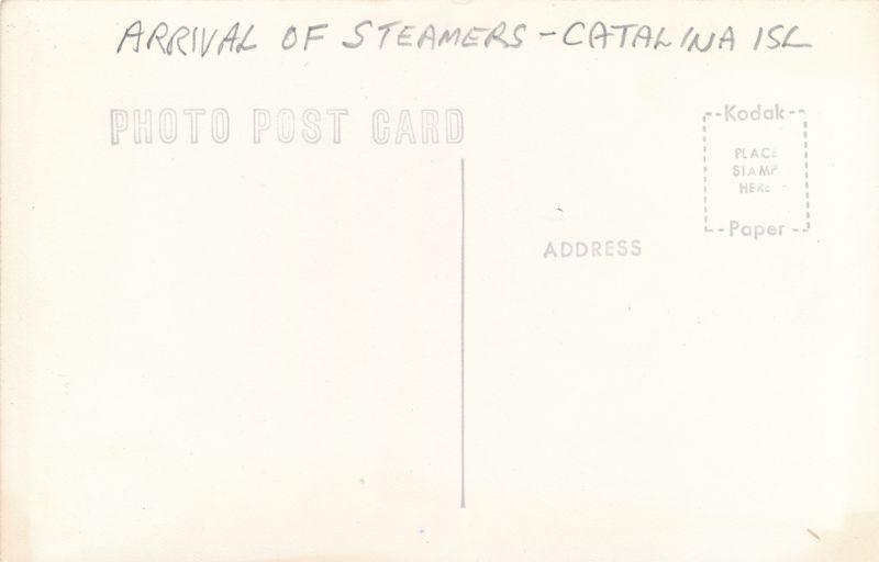 RPPC Steamers Arriving at Catalina Island CA, California