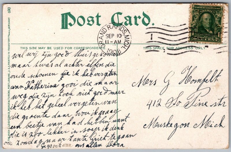 Vtg Chicago Illinois IL High Bridge Lincoln Park 1908 View Postcard