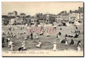 Old Postcard Mers Les Bains Beach and Villas