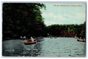 1910 On the Charles River Boston Massachusetts Antique Vintage Posted Postcard