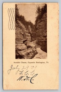 RPPC Ausable Chasm Opposite Burlington Vermont Date July 29, 1909 Real Photo