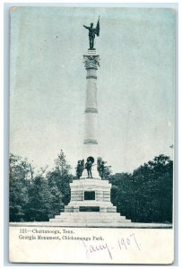 c1905's Georgia Monument Chickamauga Park View Chattanooga Tennessee TN Postcard