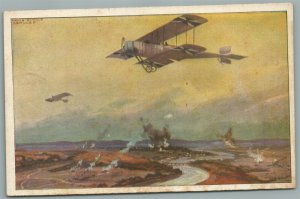 GERMAN WWI ANTIQUE POSTCARD BIPLANE BOMBER