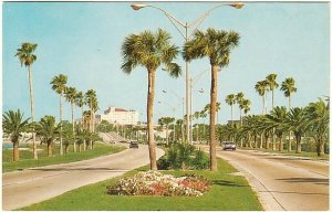 Memorial Causeway, Skyline, Clearwater, Florida, Vintage Chrome Postcard