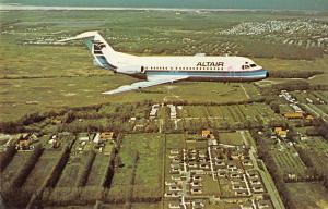 Altair Airline Starjet F-28 Airplane in Flight Vintage Postcard (J31873)