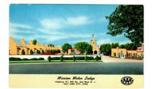 Mission Motor Lodge US 91 Salt Lake City Utah postcard