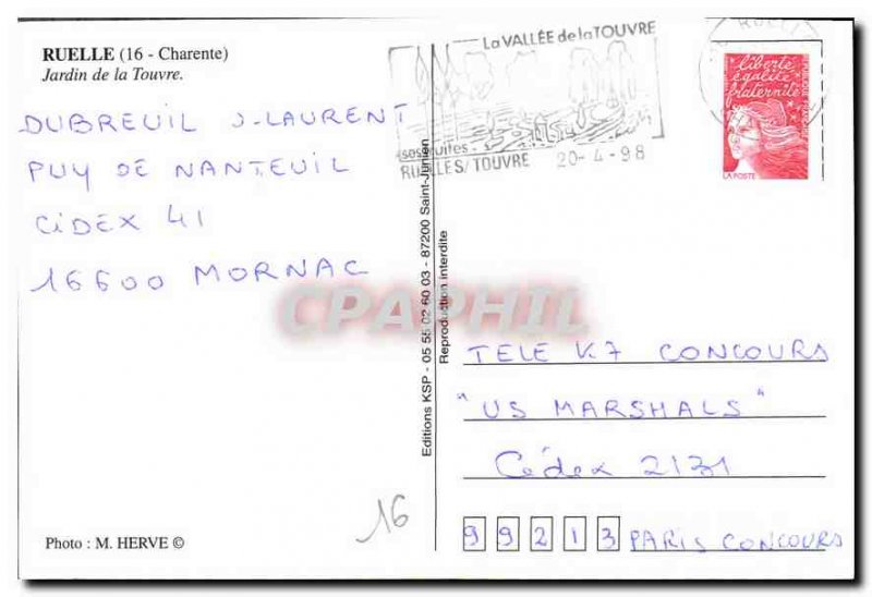 Postcard Modern Ruelle Charente Garden Touvre