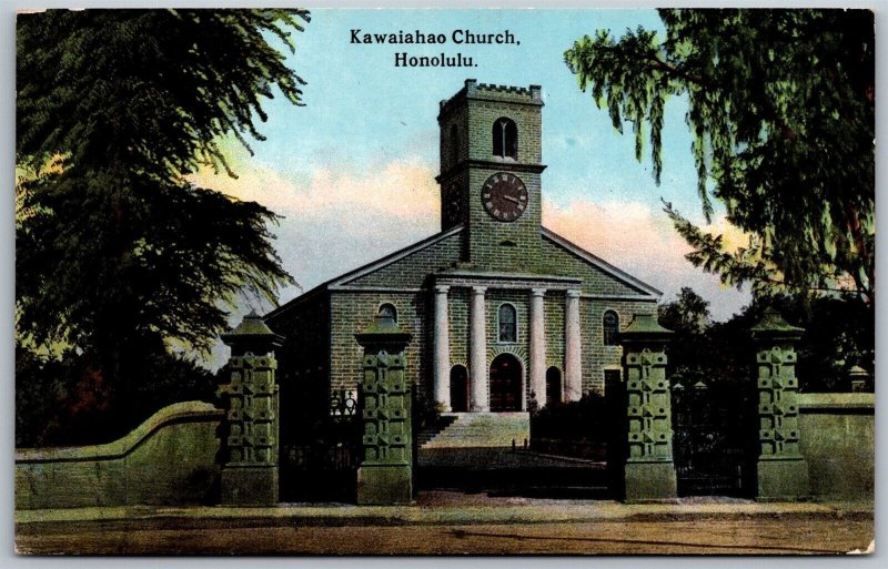 Vtg Honolulu Hawaii HI Kawaiahao Church 1910s Old View Postcard