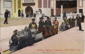 AMUSEMENT PARK Coney Island, Dreamland, NY, Miniature Train ca. 1910 Railway RR